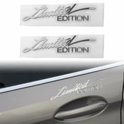 Universal 2pcs Silver Limited Edition Logo Emblem Badge Metal Sticker Decals All Models Car Accessories