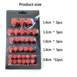 30pcs 1.4/1.2/1/0.8CM Motorcycle Modification Screw Cap Decoration for Motor Scooters Electric Car Colored Nut Cover Accessories