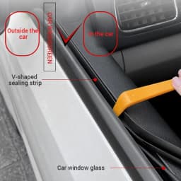 SEAMETAL Car Window Seal Strip V Shape Car Side Window Sealing Strip Rubber Seal Filler Noise Insulation Weatherstrip Sealant