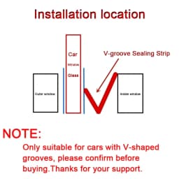 SEAMETAL Car Window Seal Strip V Shape Car Side Window Sealing Strip Rubber Seal Filler Noise Insulation Weatherstrip Sealant
