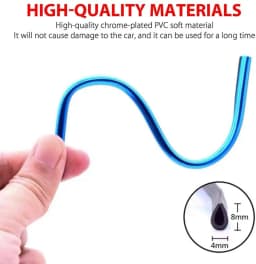 10 Pcs 20cm Car Air Conditioner Vent Outlet Trim Strips U Shape Chrome PVC Colorful Shiny for Car Decoration