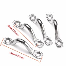 4pcs Handle 5mm Stainless Steel Wire Eye Strap Boat Marine Tie Down Fender Hook Canopy Engines Accessories 316 Stainless Steel