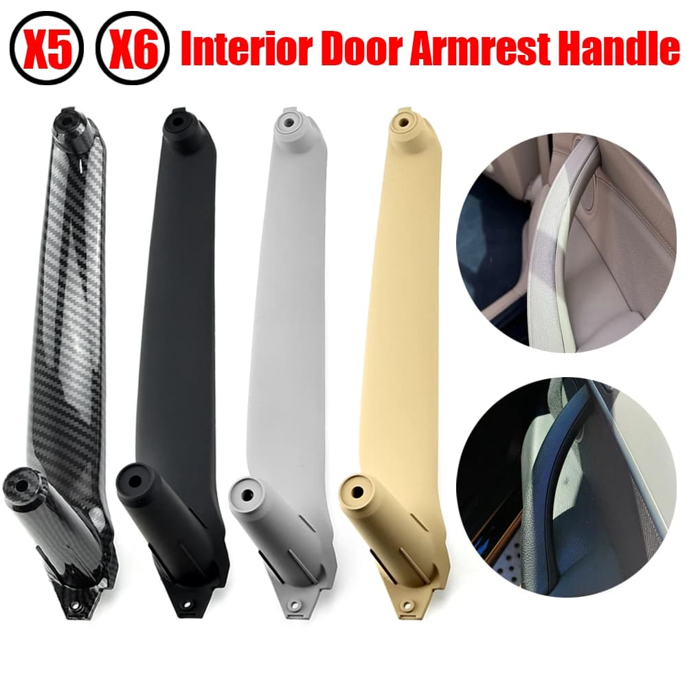 Car Front Rear Interior Door Handle Inner Panel Pull Trim Fit For BMW E70 E71 X5 X6 2007-2014 LHD