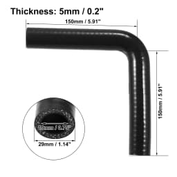 UXCELL 90 Degree 9.5/11/13/16/19/22/25/28/32/35/40/45/48/54MM Elbow Silicone Hose Coupler Intercooler Tube 150*150MM Black