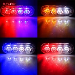 4 LED Car Strobe Light Automotivo Grille Warning Light 12-24V Amber Flashing Lamp Trucks ATV Car Flashing Beacon for Auto ATV