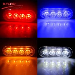 4 LED Car Strobe Light Automotivo Grille Warning Light 12-24V Amber Flashing Lamp Trucks ATV Car Flashing Beacon for Auto ATV