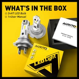 AUXITO 2x Fanless H7 LED Lights 1:1 Mini Size Head Lamp Wireless 12000LM CSP LED Chips H7 Car LED Headlight Bulb 6500K White 12V