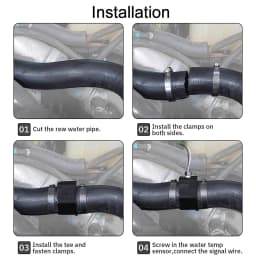 Aluminum Water Temp Gauge Radiator Temperature 26mm/28mm/30mm/32mm/34mm/36mm/38mm/40mm Water Temp Joint Pipe Sensor Hose Adapter