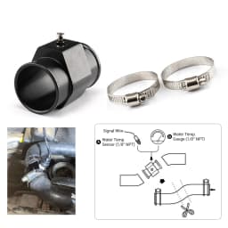 Aluminum Water Temp Gauge Radiator Temperature 26mm/28mm/30mm/32mm/34mm/36mm/38mm/40mm Water Temp Joint Pipe Sensor Hose Adapter