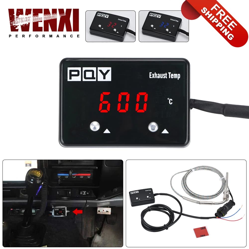 Car Exhaust Temp Gauge Exhaust Gas Meter Digital With Sensor EXT Temperature Meter Turbo for 4WD Hilux Patrol EGT WX-TAG06-QY