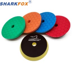 Sharkfox Polishing Pads 5/6 Inch Germany Foam Buff Sponge Pads Auto Car Buffing Pad Set for DA/RO Polisher Buffer Tools