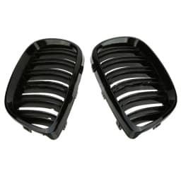 Gloss Black Racing Grill Double Line Slat Grille Car Front Bumper Grilles Kidney For BMW 3 Series E92 E93 M3 2006-2009 2 Door