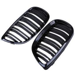 Gloss Black Racing Grill Double Line Slat Grille Car Front Bumper Grilles Kidney For BMW 3 Series E92 E93 M3 2006-2009 2 Door