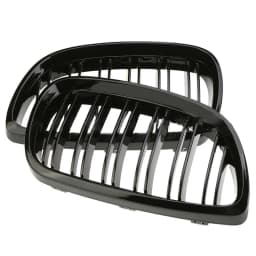 Gloss Black Racing Grill Double Line Slat Grille Car Front Bumper Grilles Kidney For BMW 3 Series E92 E93 M3 2006-2009 2 Door