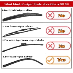 2pcs 6mm Silica Gel Silicon Refill Strips Car Wiper Blades Silicon/Rubber Bands for Wipers for Frameless Wipers 26" 28" 30" 32"