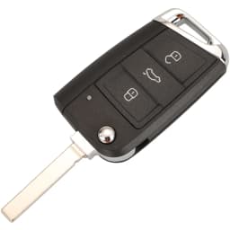 Jingyuqin Remote Car Key Case Shell For Volkswagen VW Golf 7 Beetle Jetta Bora Passat Polo Tiguan 3 Button Chrome HU66 HU162T