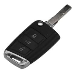 Jingyuqin Remote Car Key Case Shell For Volkswagen VW Golf 7 Beetle Jetta Bora Passat Polo Tiguan 3 Button Chrome HU66 HU162T