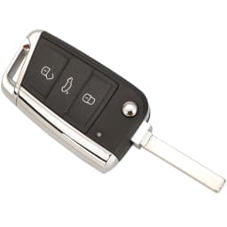 Jingyuqin Remote Car Key Case Shell For Volkswagen VW Golf 7 Beetle Jetta Bora Passat Polo Tiguan 3 Button Chrome HU66 HU162T