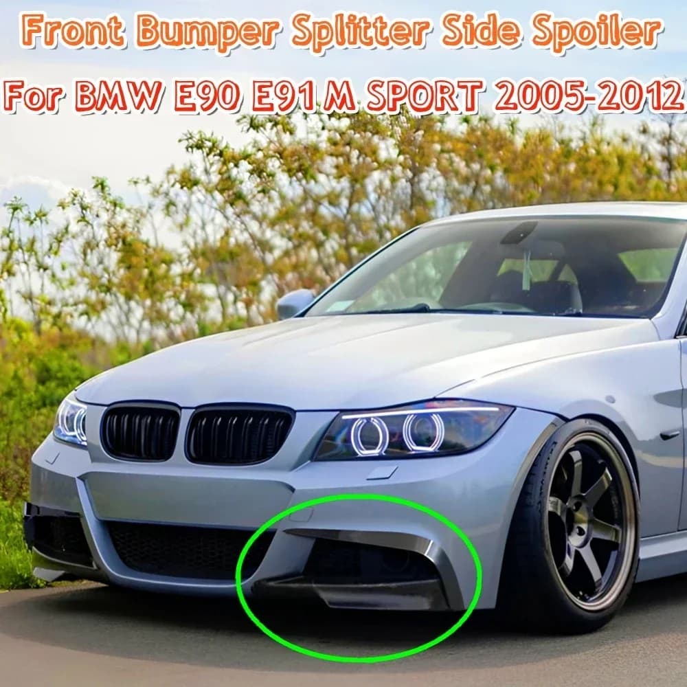 For BMW E90 E91 M Sport Pre-LCI 2005-2012 Front Bumper Canard Splitter Diffuser Protector Cover Guard 320i 330i 316i 318i 335i
