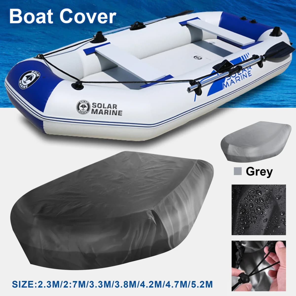 Boat Cover Inflatable Dinghy Cover Waterproof UV Sun Dust Protection Boat Tarpaulin Boat Accessories