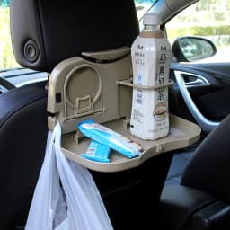 Foldable Car Back Seat Table Auto Drink Food Cup Mini Tray Holder Stand Desk Trash Bin Storage Case Interior Vehicle Accessories
