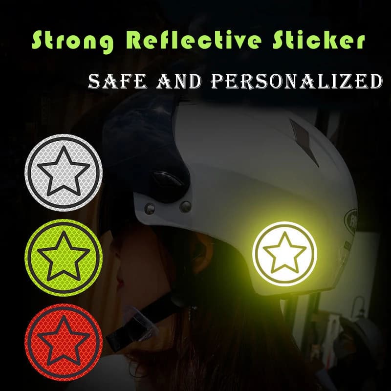 2pcs/set Car Bumper Reflective Safety Strip Stickers Car Circular Star Reflective Sticker Reflective Warning Safety Tape