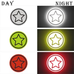 2pcs/set Car Bumper Reflective Safety Strip Stickers Car Circular Star Reflective Sticker Reflective Warning Safety Tape