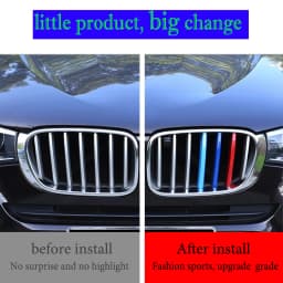 3Pcs Car Grille Trim Strip For BMW X3 E83 F25 G01 2003 2004 2005 2006 2007-2020 Racing Grille Strip Trim Clip Performance M