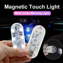 1/2X LED Touch Light Mini Wireless Car Interior Lighting Auto Roof Ceiling Reading Lamp for Door Foot Trunk Storage Box Charger