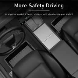 Under Seat Storage Box For Tesla Model Y Juniper 2025 Center Console Organizer Bins Front Backseat Bag Trash Tray Accessories