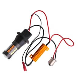 2PCS Dual Color 1156 BA15S BAU15S P21W PY21W T20 7440 LED Bulbs Canbus DRL Turn Signal Lights 4014 66 SMD White Amber Error Free
