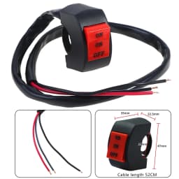 22mm LED Headlight Switch Far Near Three Line Motorcycle Handlebar Switch Button Used As ON/ON/OFF Switch For General Lights