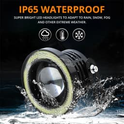 2X 30W Car Driving DRL Fog Lights COB Angel Eyes 64/76/89mm Ambient Lamps Waterproof Daytime Running Bulb Headlight Auto Lamp