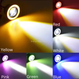 2X 30W Car Driving DRL Fog Lights COB Angel Eyes 64/76/89mm Ambient Lamps Waterproof Daytime Running Bulb Headlight Auto Lamp
