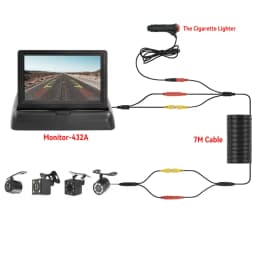 4.3 TFT LCD HD Screen Folding Car Monitor with Rear View Camera LED Backup for Vehicle Parking Easy Installation