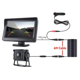 4.3 TFT LCD HD Screen Folding Car Monitor with Rear View Camera LED Backup for Vehicle Parking Easy Installation