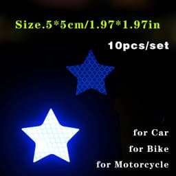 10pcs/set Car Bumper Reflective Safety Strip Stickers Car Star Reflective Sticker Reflective Warning Safety Tape