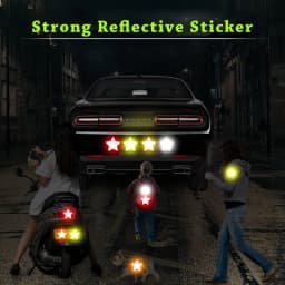 10pcs/set Car Bumper Reflective Safety Strip Stickers Car Star Reflective Sticker Reflective Warning Safety Tape