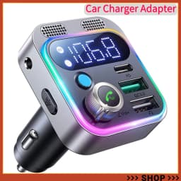LED Bluetooth 5.0 FM Transmitter With Strong Dual Mics And Deep Bass Sound For Car 48W PD&QC3.0 Car Charger Adapter