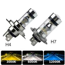 2Pcs H4 H7 Led Car Fog Light Headlight Super Bright H8 H9 H11 9005 9006 H1 H3 Car Lamp Headlamp Bulb Auto 12V 24V Ice Blue 8000K