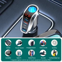 SEAMETAL 66W Car Charger PD20W QC3.0 Port USB Type Fast Charging Phone Charger 12V/24V Universal Cigarette Lighter Power Adapter