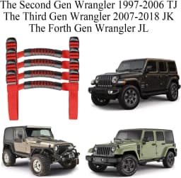 4x Roll Bar Grab Handles Grip Handle Fits For 1995-2021 Jeep Wrangler YJ TJ JK JKU JL Sports Sahara Freedom Rubicon X Unlimited