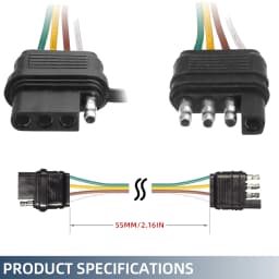 Trailer Wire Power Cord The 4 Pin Connector Prong Plug Suite Wiring Harness Extension Pvc Light Adapter Kit Towing