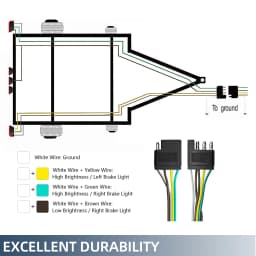 Trailer Wire Power Cord The 4 Pin Connector Prong Plug Suite Wiring Harness Extension Pvc Light Adapter Kit Towing