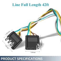 Trailer Wire Power Cord The 4 Pin Connector Prong Plug Suite Wiring Harness Extension Pvc Light Adapter Kit Towing