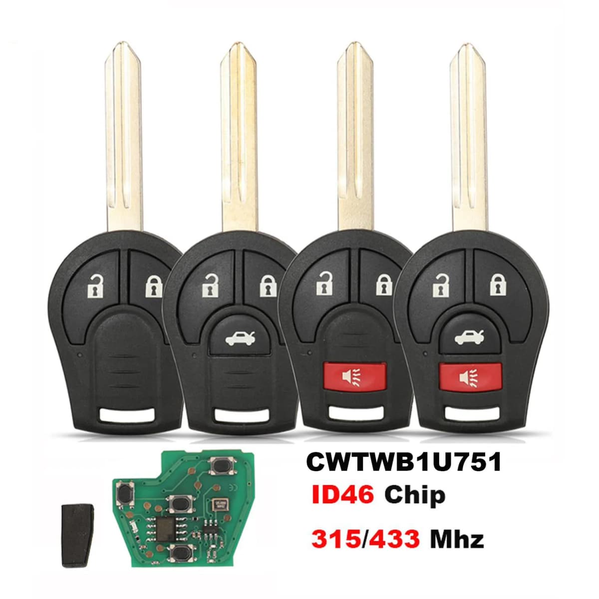 jingyuqin Remote Key For Nissan Sylphy Cube Juke Rogue Micra Qashqai Altima Maxima Sentra Versa Transmiter CWTWB1U751
