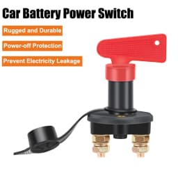 Power Isolator 1 Removable Keys Car Battery Disconnect Switch Cut Off Kill Switch For Truck Boat Marine ATV Car Accessories