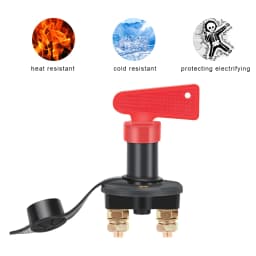 Power Isolator 1 Removable Keys Car Battery Disconnect Switch Cut Off Kill Switch For Truck Boat Marine ATV Car Accessories