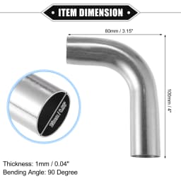 UXCELL 1Pc 19mm 25mm 32mm 38mm 63mm 90° Bend Elbow Pipe Tube DIY Exhaust Pipe Air Intake Tube for Car 304 Stainless Steel