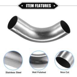 UXCELL 1Pc 19mm 25mm 32mm 38mm 63mm 90° Bend Elbow Pipe Tube DIY Exhaust Pipe Air Intake Tube for Car 304 Stainless Steel